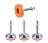 SPDYCESS 4 Pièces Pieds Réglables pour Meubles, M16×100mm×Ø80mm Filetage Très Résistant Acier Carbone Pied de Nivellement Ajusteur Niveleur Protecteur de Sol Reduire Le Bruit pour Machine Table