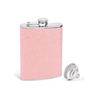 SPDYCESS Flasque à Paillettes Femme 8 Oz, Glitter Flacon Whisky en Acier Inoxydable avec Entonnoir, Bouteille à Liqueur Cadeau pour Escalade Pêche Camping - Rose Pâle