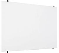 SpeaKa Professional Tableau magnétique en verre SP-GWW-001 (l x H) 1200 mm x 900 mm blanc lisse boîte de rangement fournie