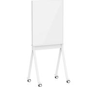SpeaKa Professional Tableau magnétique en verre SP-SMW-001 (l x H) 760 mm x 959 mm blanc aimants inclus pied à quatre branches à 4 roulettes