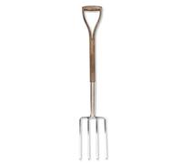 Spear & Jackson 4550DF Fourche à bêcher en Acier Inoxydable Poli Miroir avec Manche en Bois Massif et poignée en Y