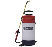 Spear & Jackson 5LPAPSWOOD Pulvérisateur à Pression 5 L pour Produits Chimiques, Lance et Buse en Laiton, Manomètre Intégré, pour Traitement Bois à Base d’Eau