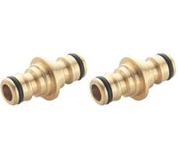 Spear & Jackson BWF7 Raccord de tuyau double mâle en laiton de 3/4" (Lot de 2)