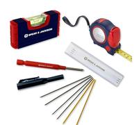 Spear & Jackson DHTS3PS Kit de Marquage et Mesure 3 Pièces - Crayon de Profondeur, Niveau de Poche 100mm & Mètre Ruban 5m - Outils Précis pour Pros & Bricoleurs
