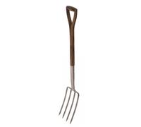 Spear & Jackson Fourche à bêcher 4550DF Acier inox poli miroir, manche bois massif, poignée en Y