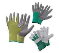 Spear & Jackson TRIOMGLOVESKEW Collection Kew Gardens Lot de 3 Paires de Gants de Jardinage, Semis, Désherbage, Entretien du Jardin et Style Rigger, Taille M