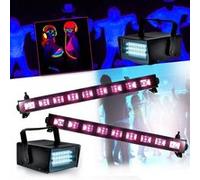Spécial Déco Halloween Réglettes Néon Lumière Noir PACK 3 Jeux Lumières 9x3W FLUO +2 Mini LEDSTROBE LED Noir