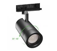 Spectrum Projecteur Sur Rail LED 3 Phases Noir 19-42W 3000K Zoom 20°-45°
