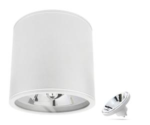 Spectrum Spot de plafond Wi-Fi LED AR111 blanc rond IP65 - avec douille GU10/AR111 - CCT (3000 K-6500 K) - Contrôlable par application