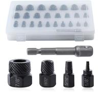 SPEEDWOX 27 PCS 3/8" Drive Easy Out Set d’extracteur de vis Double tête Set d’extracteur de vis hexadécimal pour enlever décapé, arrondi, endommagé, écrous vis brisées, boulons, goujons