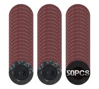 SPEEDWOX 50Pcs Disques à Changement Rapide 2" Grain 60 Revêtement Oxyde d'Aluminium Accessoires Meuleuse Die Disques Abrasifs