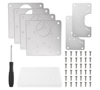 SPEEDWOX 6 pièces Plaques de réparation pour charnières de porte d'armoire en acier inoxydable Kit de réparation et de remplacement pour charnières d'armoire métalliques avec vis