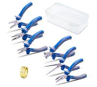 SPEEDWOX Bijoux Lot de 6 PCS de mini pince Pinces Petite fine bijoux Pince kit avec un anneau de jonction Opener Micro Precision Craft Outil à Main de qualité industrielle en acier au chrome vanadium