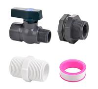 SPEEDWOX Kit déviateur 3/4" pour baril de pluie en PVC - robinet de baril pluie 3/4 pouces, robinet d'arrêt PVC pour tuyau d'arrosage avec raccord traversant réservoirs d'eau
