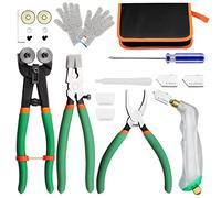 SPEEDWOX Le kit d'outils de coupe de verre comprend une pince à verre, une pince à grozer, une pince à mosaïque avec roue de rechange, un ensemble de coupe-verre à poignée pistolet
