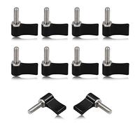SPEEDWOX Lot de 10 boutons rotatifs à filetage M5 de 17 mm, vis à levier réglable, vis moletée avec aile unique, alliage d'aluminium rouge pour équipement électronique