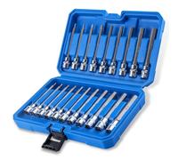 SPEEDWOX Lot de 20 douilles hexagonales extra longues 3/8" SAE et métriques (1/8" à 7/16", 3 mm à 12 mm) pour perceuses à percussion et clés à cliquet en acier CR-V et S2 avec étui de rangement
