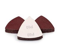 SPEEDWOX Lot de 30 disques abrasifs triangulaires grain 60 80 mm 3-1/8" pour ponceuse de détail oscillante multi-outils
