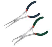 SPEEDWOX Mini Pince à Bec Long Avec Mâchoire Lisse, Courbée et Coudée Pour la Fabrication de Bijoux, Pliage de Fil et Préhension de Petits Objets