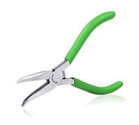 SPEEDWOX Mini pince-nez cintré pour la fabrication de bijoux 4.5" 45 degrés incurvé Mâchoires dentelées Petite Micro fine Pince de précision Pince fine Outil de perlage professionnel Hobby Craft