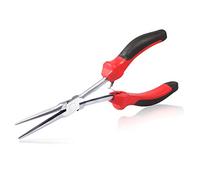 SPEEDWOX Pince à bec aiguille à longue portée,7.5" mini pince à boucler fine avec poignées en TPR à haut effet de levier, pour la fabrication de bijoux pour les espaces étroits difficiles à atteindre