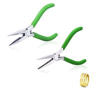 SPEEDWOX Pince à bec long de 14 cm - Pince à bec plat - Mâchoires lisses de 12,7 cm - Lot de 2 pinces pour la fabrication de bijoux avec ouvre-anneau - Mini outil de précision