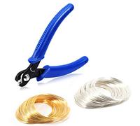 SPEEDWOX Pince coupante pour fil mémoire (12,7 cm) - 200 boucles de fil mémoire (doré et argenté) pour la fabrication de bracelets, bijoux, loisirs créatifs, outils de travail