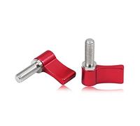 SPEEDWOX Sourcingmap Lot de 2 boutons rotatifs en alliage d'aluminium avec filetage mâle réglable M6 17 mm Rouge