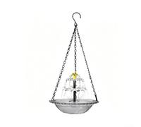 Spelonify Fontaine Solaire à Suspendre en métal avec Fontaine d'eau de Jardin, attracteur pour Jardin, terrasse, Station d'observation des Oiseaux (Gris)