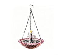 Spelonify Fontaine Solaire à Suspendre en métal avec Fontaine d'eau de Jardin, décoration de Jardin, attracteur pour Jardin, terrasse, Station d'observation des Oiseaux (Violet)