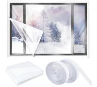 Spelonify Kit d'isolation avec Ruban de Boudin, Housse Thermique réutilisable et Feuille de Plastique, pour Fournitures d'hivernage Domestique à économie d'énergie, par Temps Froid (1)