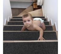 Spesh Lot de 15 Tapis d'Escalier Antidérapants 76 x 20 cm Marchette Escalier Auto-adhésifs Tapis Marche Escalier pour Enfants, Animaux Domestiques et Personnes âgées(Gris)