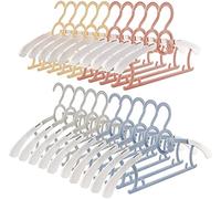 Spesh Lot de 20 Cintres BéBé Cintres Enfant Rétractable en Plastique avec Crochets Empilables 28-36cm Baby Hangers Extensible pour Bébés, Tout-Petits, Enfants(Multi-Color)