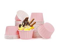 Spesh Lot de 50 Moule Muffins Papier Caissettes Cupcake Moule à Cupcake Mini Moules Muffin Jetable pour Mariage, Anniversaire, Noël(rose clair)