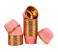 Spesh Lot de 50 Moule Muffins Papier Caissettes Cupcake Moule à Cupcake Mini Moules Muffin Jetable pour Cupcake,Muffin,Bronnie(or rose)