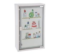 Spetebo Armoire à pharmacie XXL 50 x 30 cm avec porte en verre dépoli - Motif pharmacie colorée - Armoire à pharmacie de premiers secours