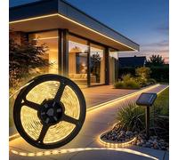 Spetebo Bande solaire autocollante - Blanc chaud - 120 LED - Pour l'extérieur - 200 cm