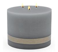 Spetebo Bougie à 3 mèches XL Ø 14 cm non parfumée - Taupe - Grande bougie pilier avec longue durée de combustion - Bougie de table ronde inodore