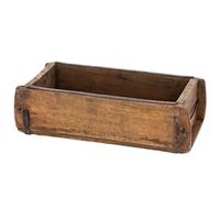 Spetebo Caisse en bois en forme de brique avec ferrures en métal - 30 x 15 cm - 1 pièce - Boîte décorative vintage en bois recyclé - Polyvalente