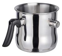 Spetebo Casserole bain-marie et mijoteuse en acier inoxydable 1,2 l - Double paroi - Casserole en acier inoxydable pour chauffer le lait avec fonction bouilloire sifflante