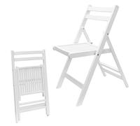 Spetebo Chaise pliante en bois - Blanc - Charge maximale : 100 kg - 79 x 59 cm