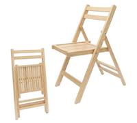 Spetebo Chaise pliante en bois naturel, 79 x 59 cm, supporte jusqu'à 100 kg, pliable, stable, sans montage, chaise d'appoint, gain d'espace, pliante, pour cuisine, salon ou intérieur