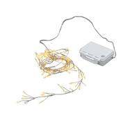 Spetebo Cluster Guirlande lumineuse 1 m - 100 LED blanc chaud - Pour intérieur/extérieur - Fil lumineux avec 8 fonctions + minuterie