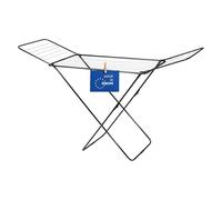 Spetebo Flügel Étendoir à linge Noir 180 x 55 cm | 18 m de longueur de séchage, métal, fabriqué en UE, pour l'intérieur et l'extérieur, pliable