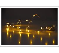 Spetebo Guirlande lumineuse micro LED - 200 cm - 40 LED blanc chaud - Avec batterie - 2 m - Chaîne courte pour l'intérieur