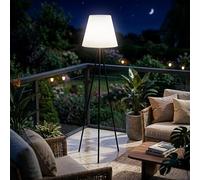 Spetebo Lampadaire solaire sur 3 pieds, également rechargeable par USB, 150 cm, pour extérieur et intérieur, 32 LED, blanc froid, lampe de jardin, lampe décorative, lampe de jardin, lampe sans fil
