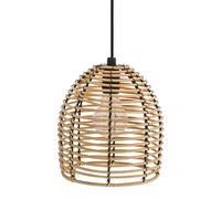 Spetebo Lampe de jardin décorative LED aspect rotin - 18 x 16 cm - Lampe suspendue pour extérieur et intérieur blanc chaud avec minuterie - Plafonnier extérieur suspendu, alimenté