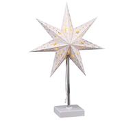 Spetebo Lampe de table de Noël LED - avec minuterie - 35 x 16 cm - Fonctionne avec piles avec 8 LED blanc chaud - Étoile de décoration de fenêtre Lampe de table