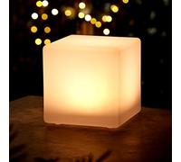 Spetebo Lampe solaire LED en plastique blanc chaud - 30 cm - Éclairage décoratif de jardin avec aspect verre dépoli - Lampe solaire de jardin pour terrasse, balcon, extérieur - Étanche