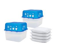 Spetebo Lot de 2 boîtes de déshumidificateur ultra frais avec 4 sacs de recharge de 400 g déshumidificateur d'air avec bac de collecte réutilisable